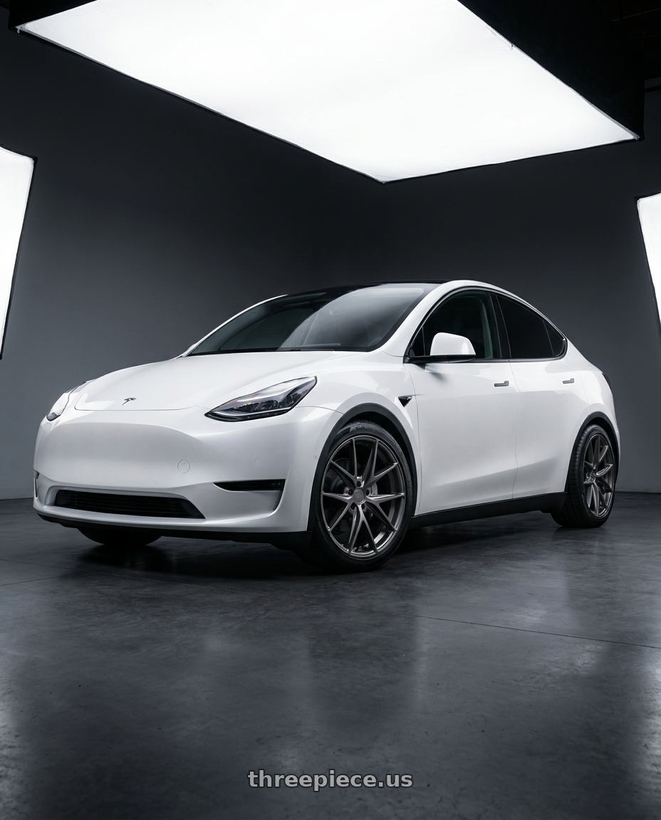 2024 Tesla Model Y with Niche 1PC M116 MISANO 5X114.3 20X10.5 +30 MATTE GUN METAL wheels