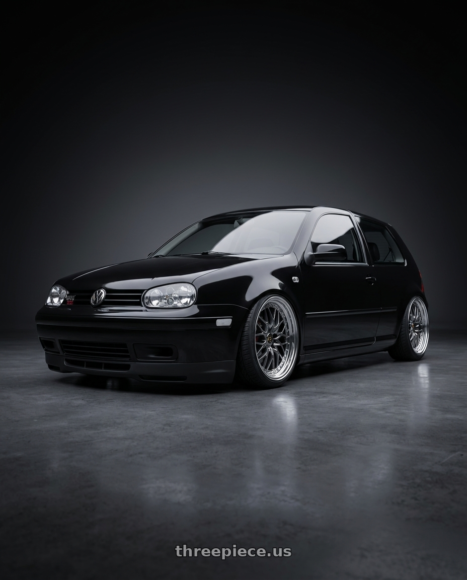 2005 VW GTI with Work Vs-Xv 5x100 18x8.5+34 A Disk Brilliant Silver Black wheels