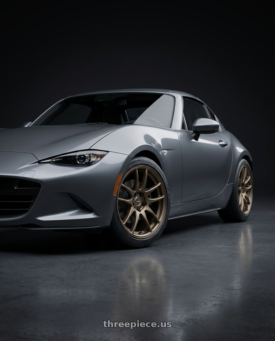 2023 mx-5 miata rf grand touring  with Work Emotion Cr Kiwami 4x100 17x7 +38 Matte Bronze wheels