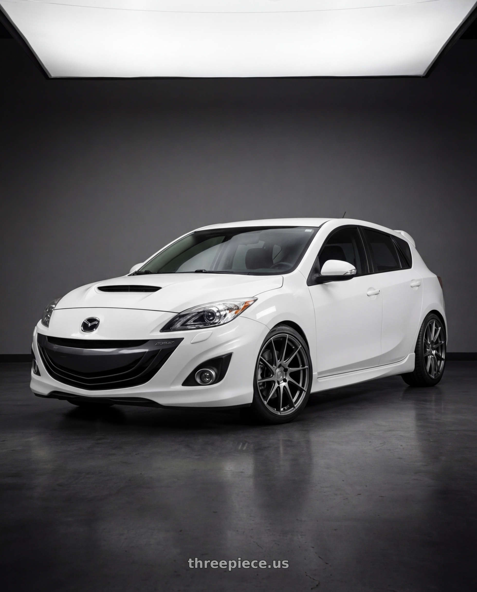 2012 Mazda Mazdaspeed3 with Aodhan AH09 5x114.3 18x8.5 +35 Hyper Black wheels