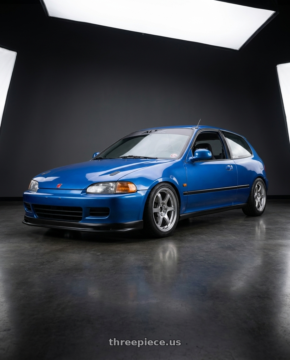 1993 Honda civic dx with Gram Lights 57DR 4x100 15x8+35 Grace Silver wheels