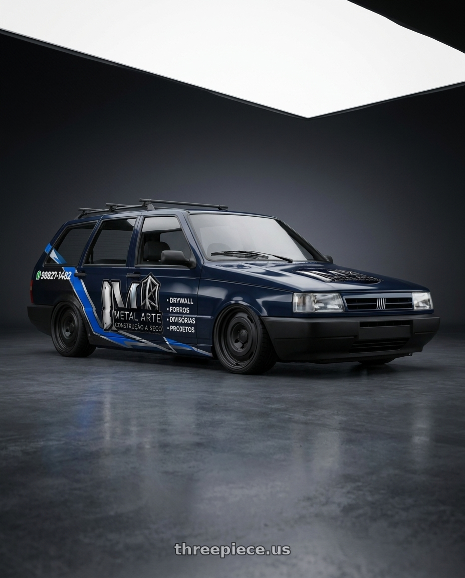 1994 fiat elba adesivado with fifteen52 ANALOG HD 5x130 17x8.0 +25 ASPHALT BLACK (SATIN BLACK) wheels