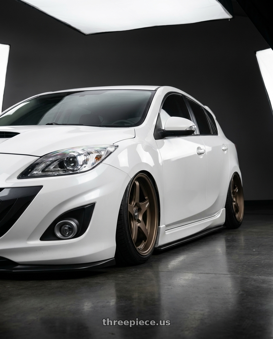 2012 Mazda Mazdaspeed3 with ESR Wheels APEX SERIES AP5 5x114.3 18x9.5 +35 Matte Bronze wheels