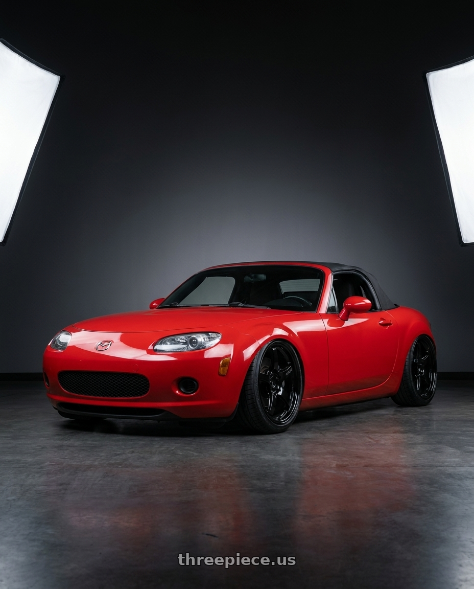 2012 Mazda MX-5 Miata NC with Gram Lights 57CR 5x114.3 17x9+12 Glossy Black wheels