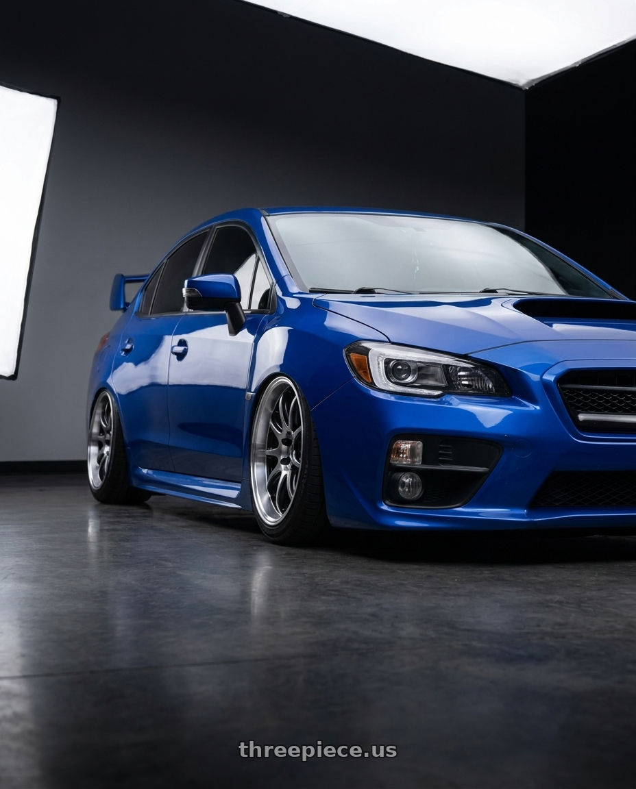 2017 Subaru wrx sti  with Work Emotion D9r 5x100 18x10.5 +15 Gt Silver Rim Cut wheels