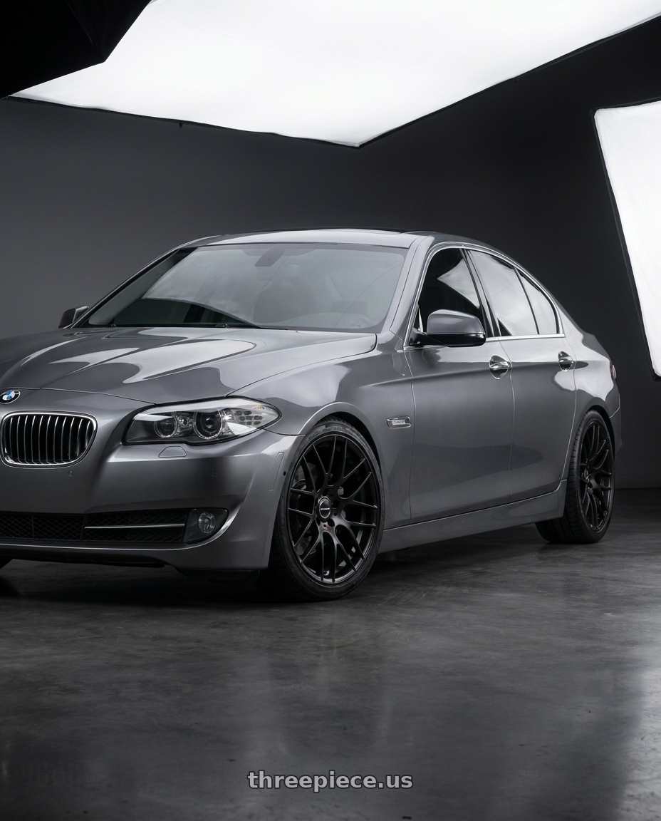 2016 BMW 5 Series F10 with Avant Garde Wheels M359 5X120 19x9 +35 Matte Black wheels