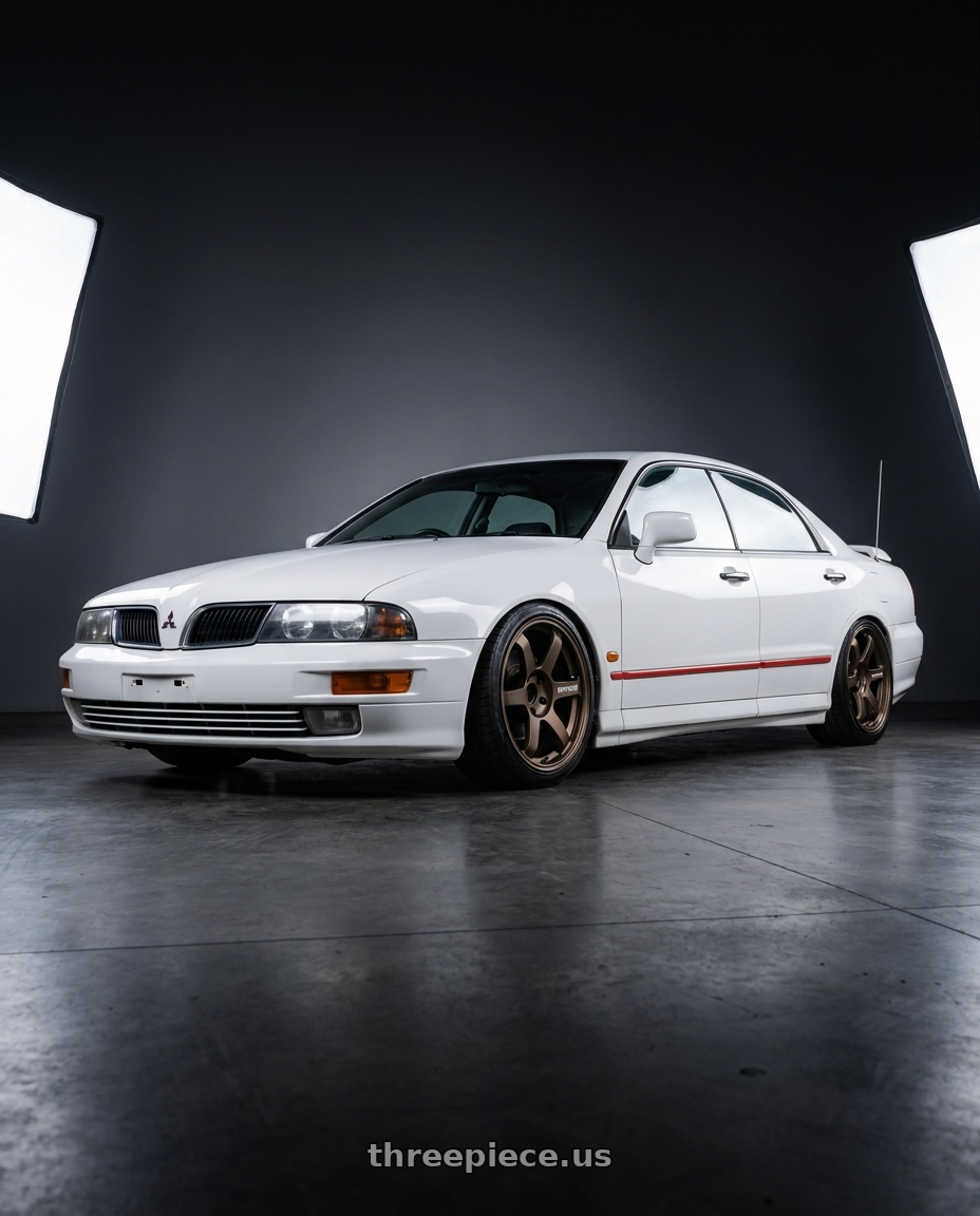 1998 Mitsubishi Magna Sports White with Volk Racing TE37 Saga S-Plus 5x114.3 18x8.5+35 Bronze wheels