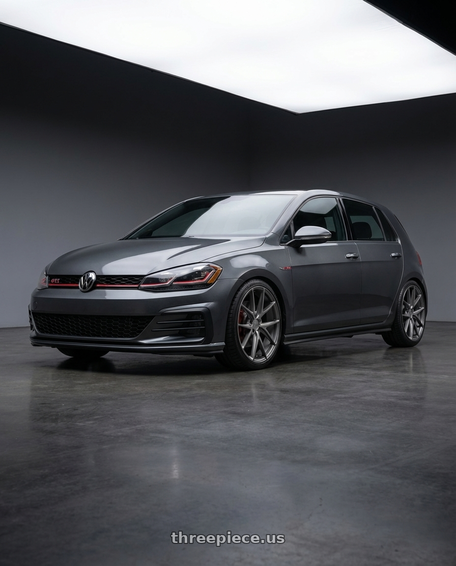 2019 Volkswagen GTI MK7 with Niche 1PC M116 MISANO 5X112 18X8 +42 MATTE GUN METAL wheels