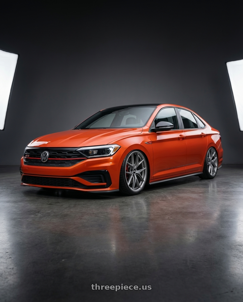 2023 Volkswagen Jetta GLI MK7 with BBS CI-R 5x112 19x8 +44 Platinum Silver Polished Rim Protector wheels