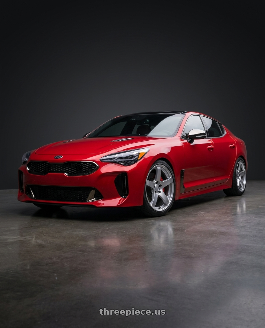 2022 Kia Stinger GT with Ssr Gtv01 5x114.3 19x8.5+38  GLARE SILVER wheels