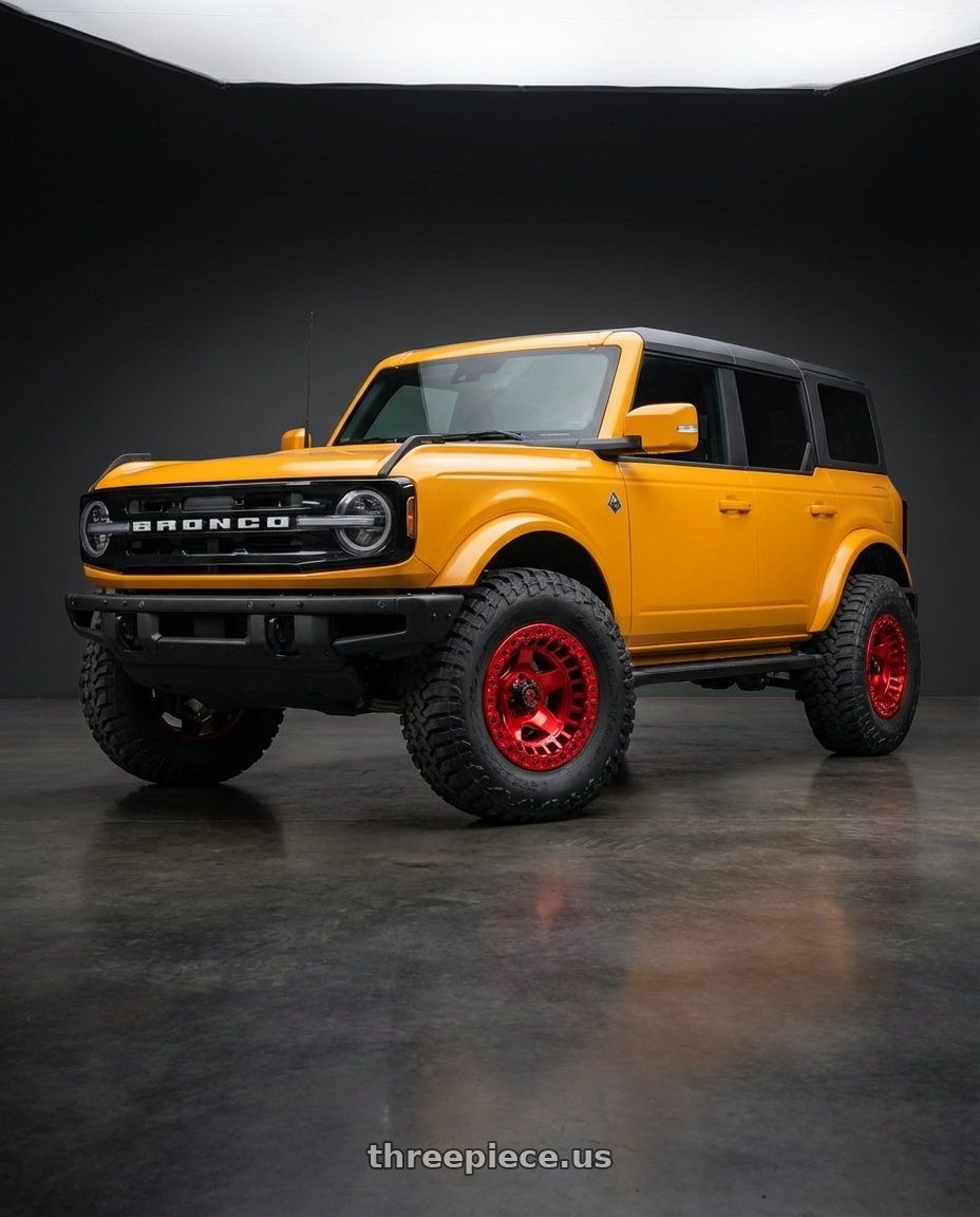 2024 Ford Bronco with Fuel 1PC D117 WARP BEADLOCK 6X139.7 17X9 -15 CANDY RED wheels