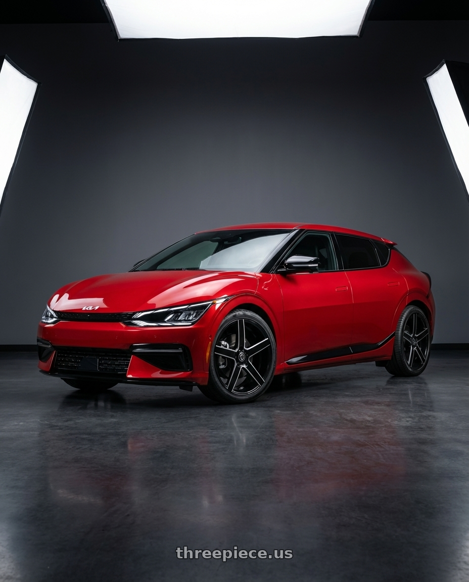 2024 kia ev6 with CAPRI LUXURY C5178 5x120 20x8.5+35 BLACK / MILLED wheels