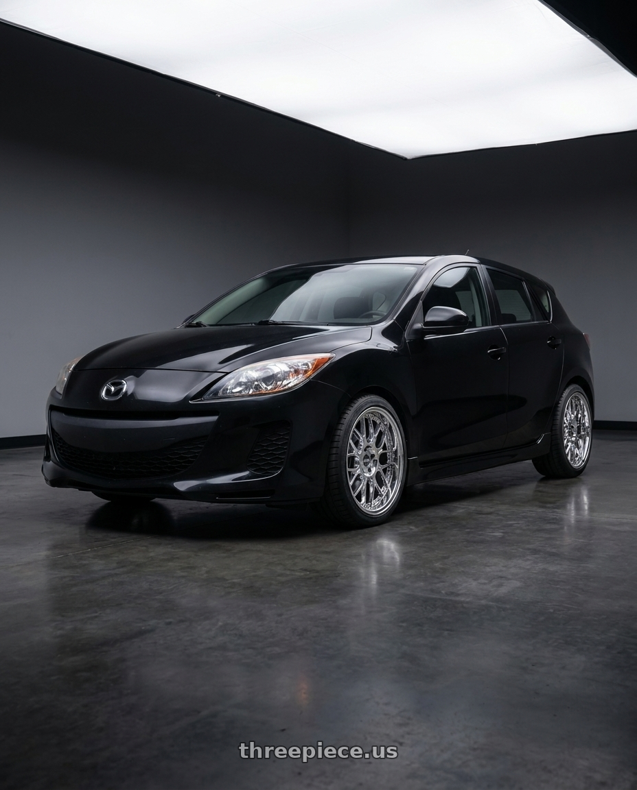 2012 Mazda 3 hatchback skyactiv with ESR Wheels CS18 5x114.3 18x10.5 +22 Vacuum Chrome wheels