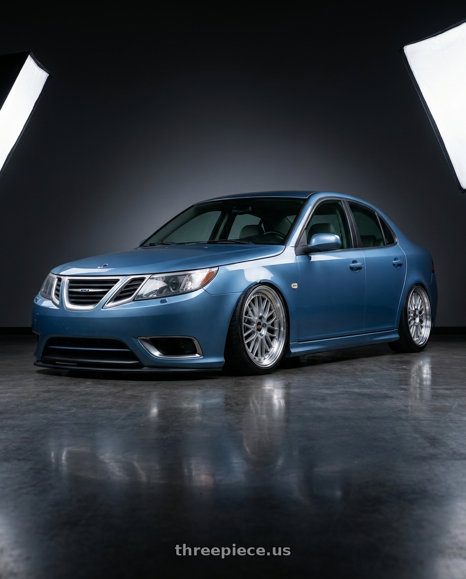 2010 Saab 9 3 with BBS LM 5x114.3 19x9.0+38 Diamond Silver wheels