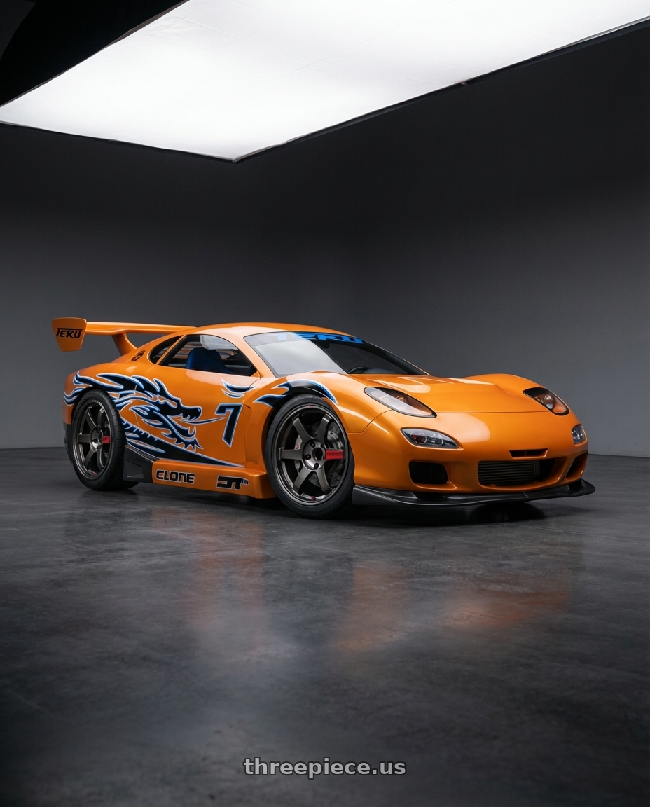 1993 Mazda Rx7 with Volk Racing TE37 Saga SL 5x114.3 18x9.0+45 Pressed Graphite wheels