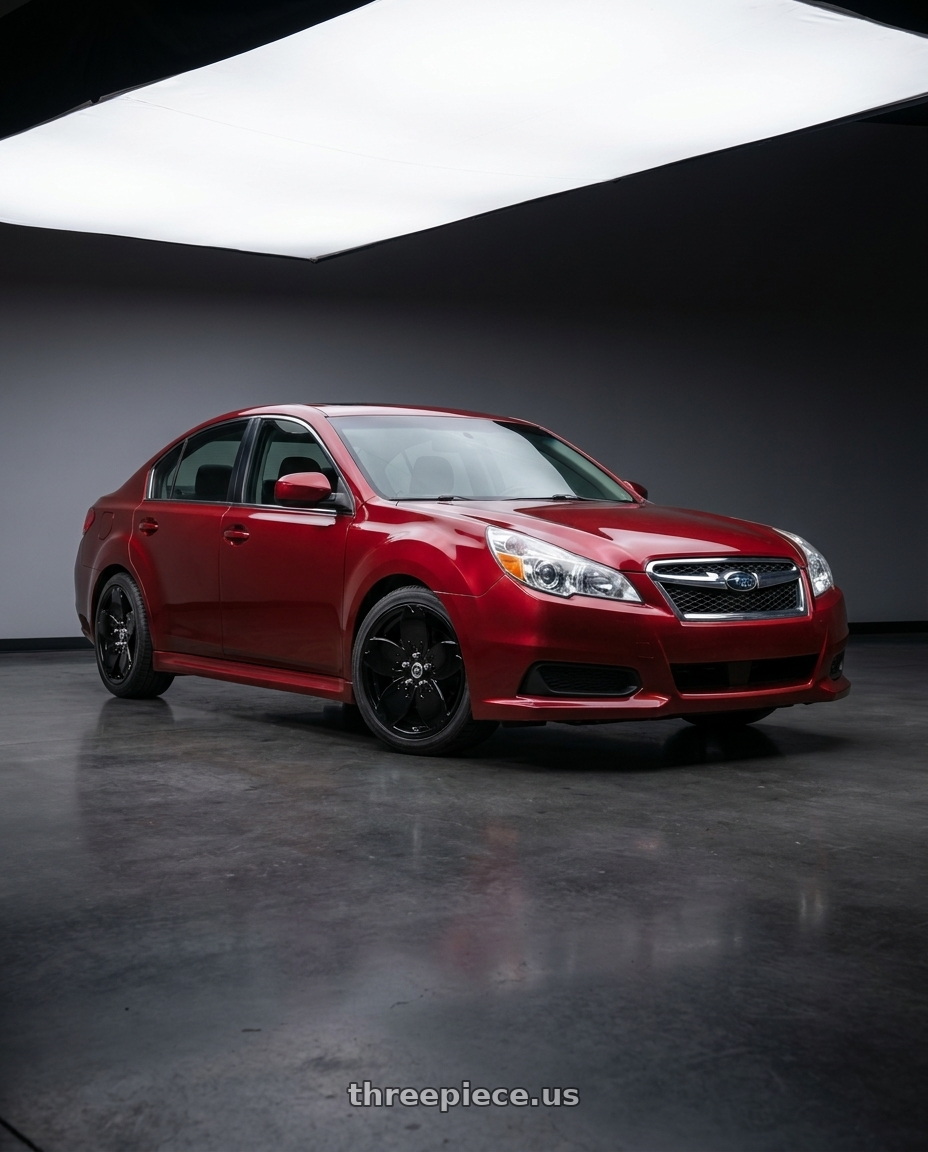 2013 Subaru Legacy Sedan 2 with Heritage Wheel Sakura MonoC 5x100 18x8.5 +35 Black wheels