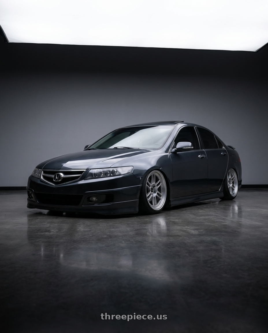 2008 Acura tsx grey with Enkei RPF1 5x114.3 18x9.5+38 Silver wheels