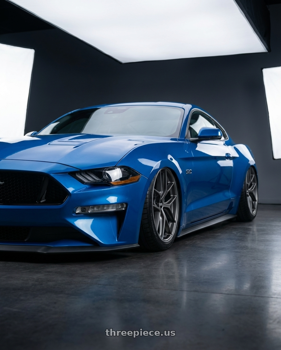 2022 Ford Mustang GT with BBS CC-R 5x114.3 20x9.0+32 Satin Platinum wheels