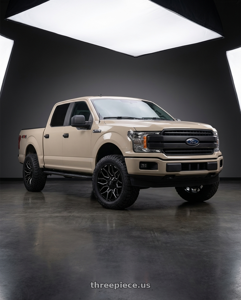 2019 Ford F-150 with Fuel 1PC D769 TWITCH 6X135/6X139.7 20X9 +1 GLOSSY BLACK MILLED wheels
