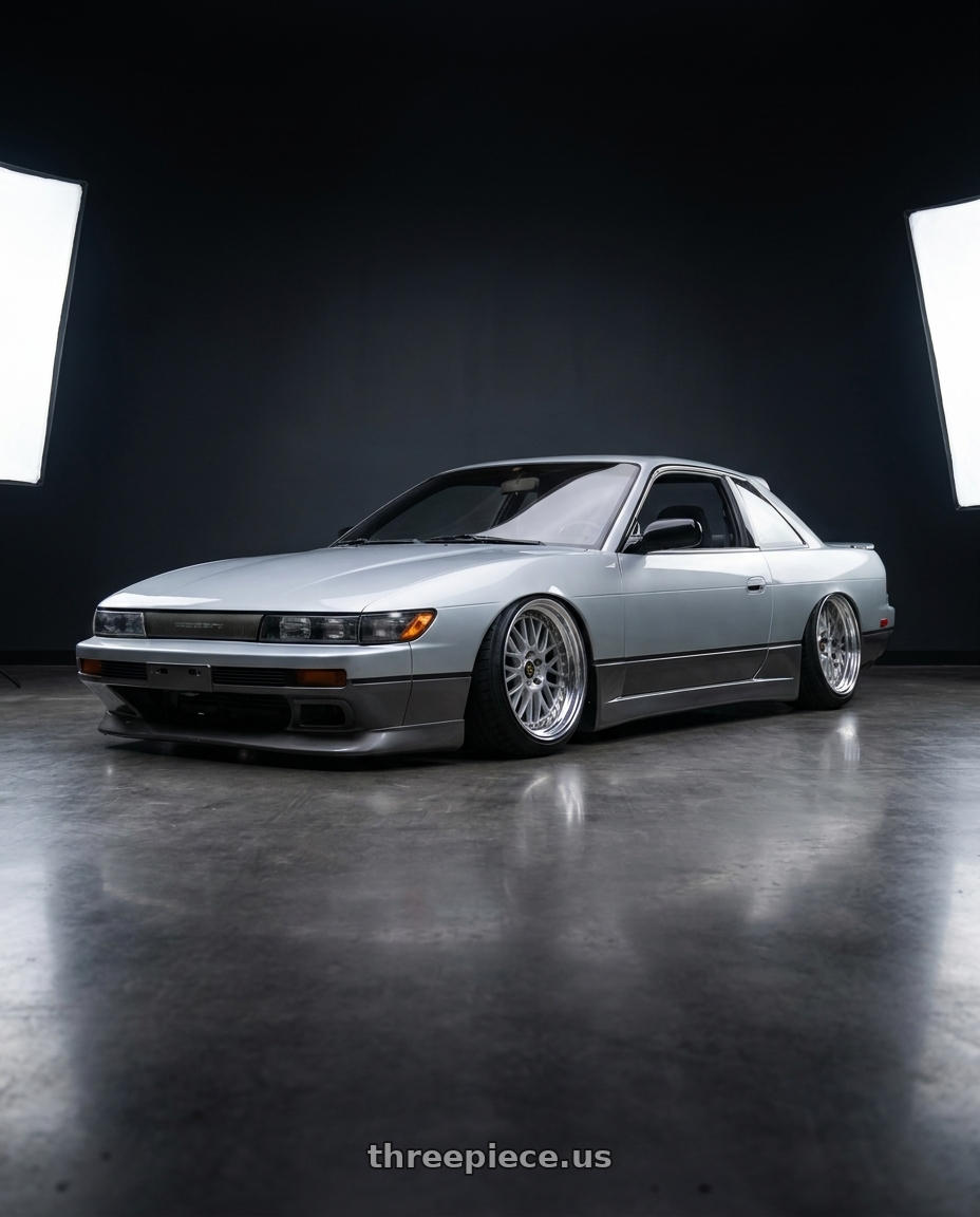 1989 nissan 240 with Work Vs-Xx 5x100 18x9+26 A Disk Light Grey Silver wheels
