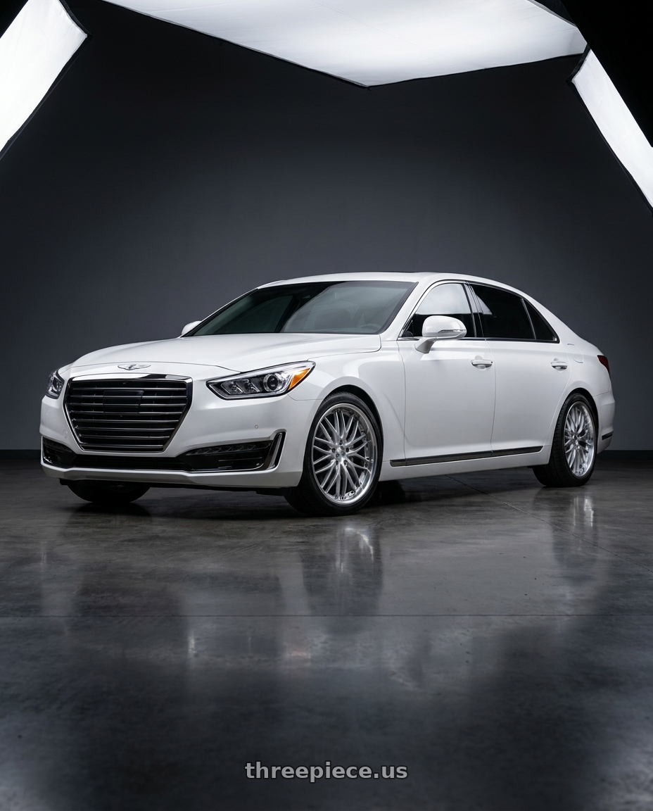 2018 genesis g90 ultimate with MRR GT1 5x114.3 20x8.5  +35 Hyper Silver Machine Lip wheels