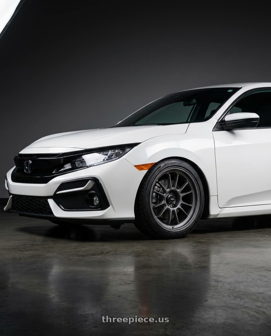 2021 Honda Civic Type R with Konig Hypergram 5x120 18x8.5+35 Matte Grey wheels