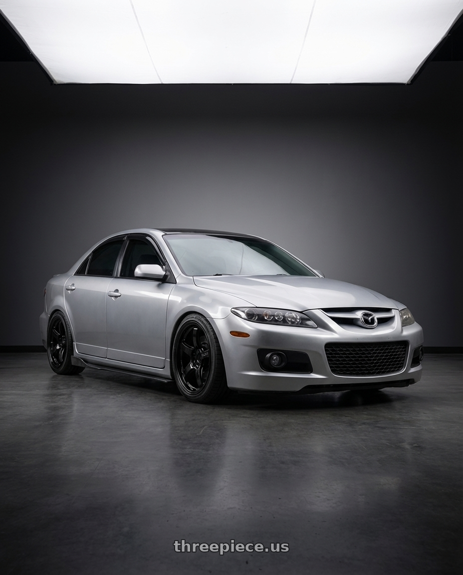 2006 mazda speed6  with Gram Lights 57CR 5x100 18x9.5+38 Glossy Black wheels