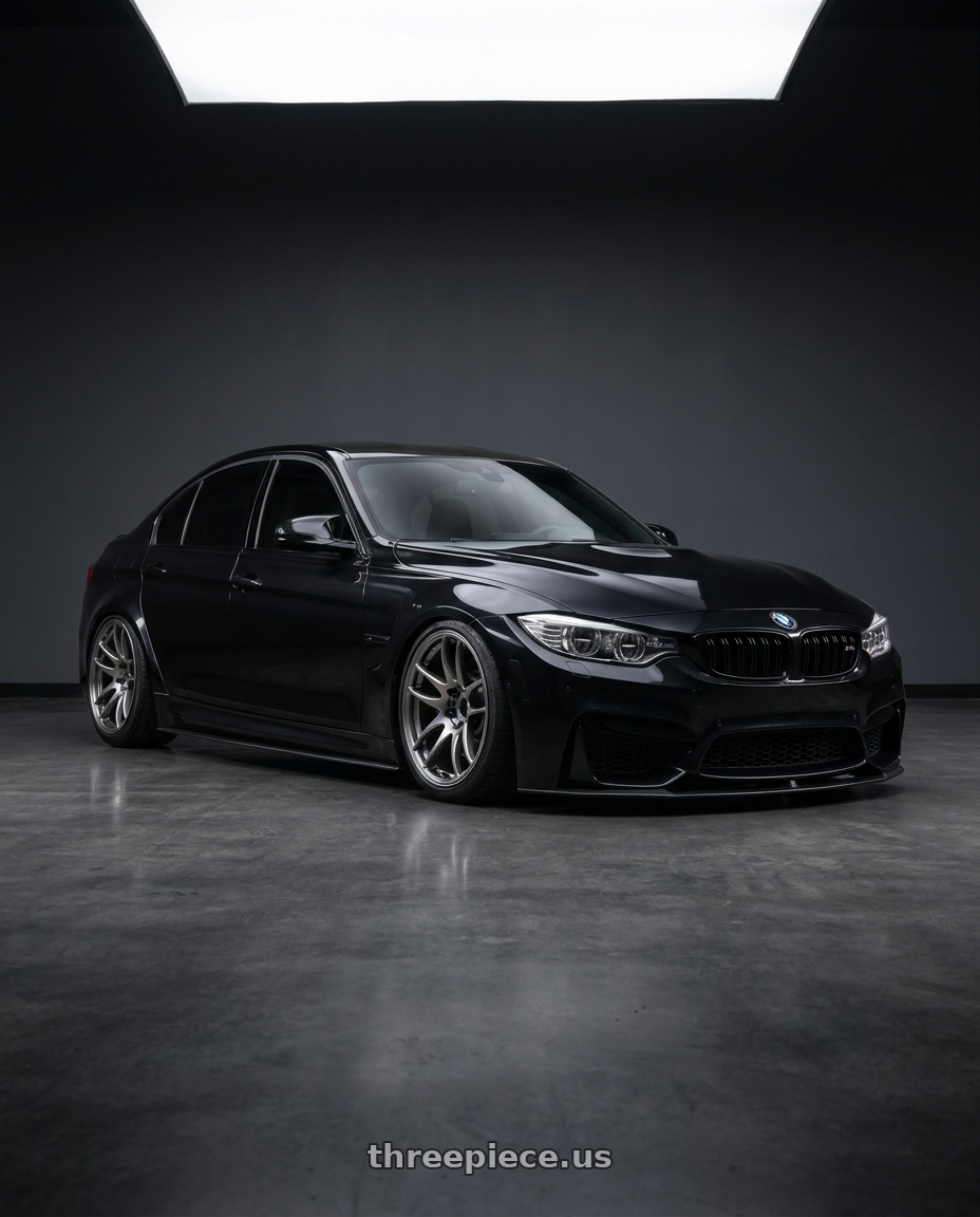 2016 bmw m3 with Work Emotion Cr Kiwami 5x120 19x10.5 +22 Gt Silver wheels