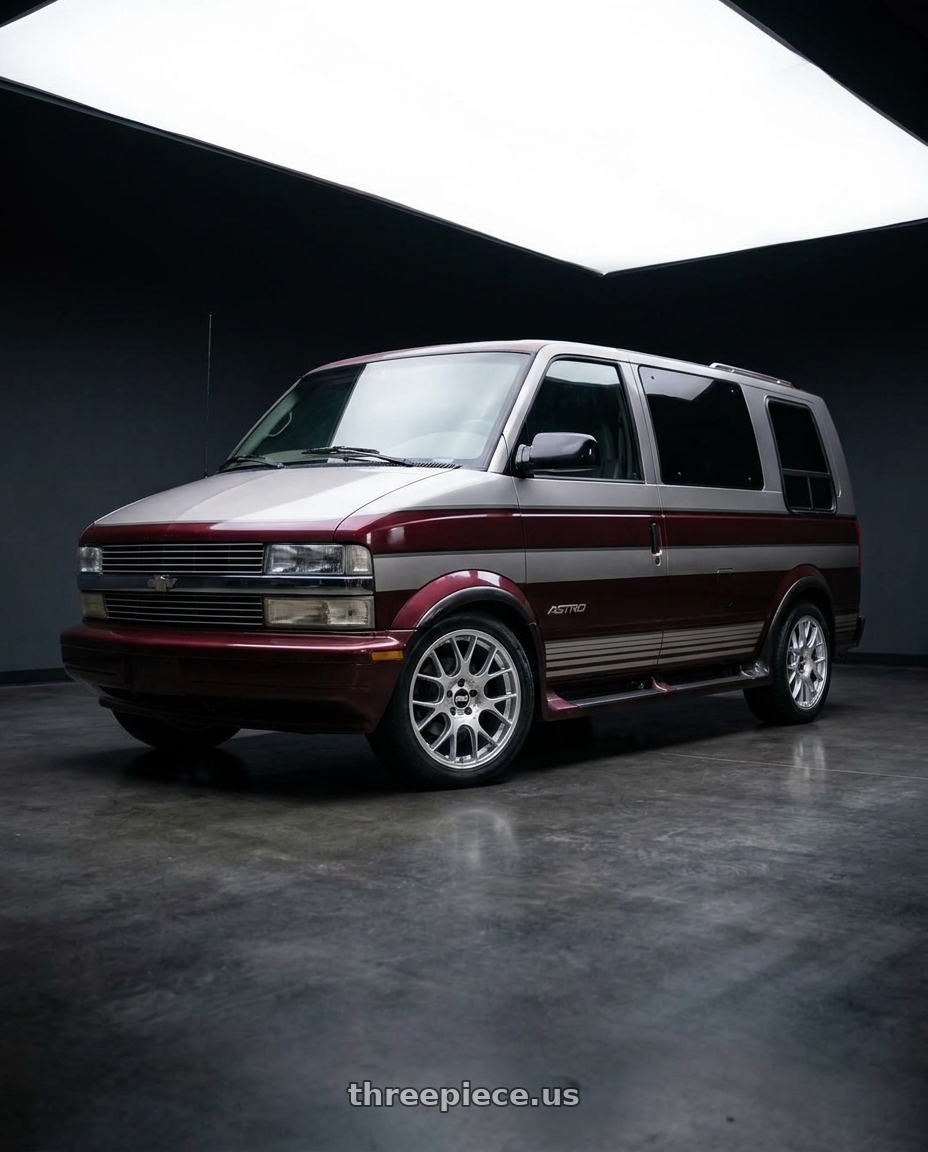 1996 chevy ASTRO van with BBS CH-R 5x112 18x8.5 +47 Brilliant Silver Polished Rim Protector wheels