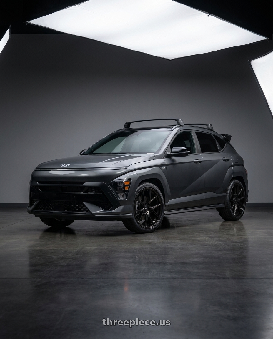 2025 Hyundai Kona N with Enkei TSR-X 5x114.3 18x8.5+45 Gloss Black wheels