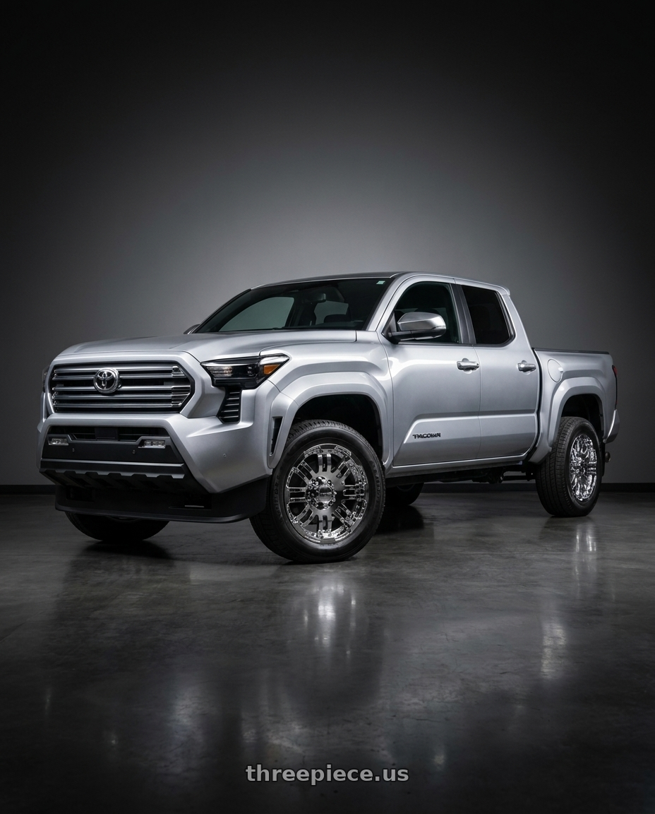 2024 Toyota Tacoma with Vision Off-Road 375 Warrior 6x139.7 20x9+18 Chrome wheels