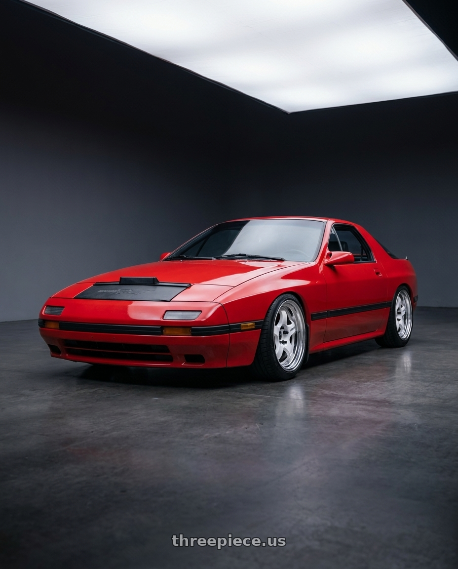 1988 RX-7 FC with Work Meister S1 2P 5x114.3 15x6.5+38 O Disk White wheels