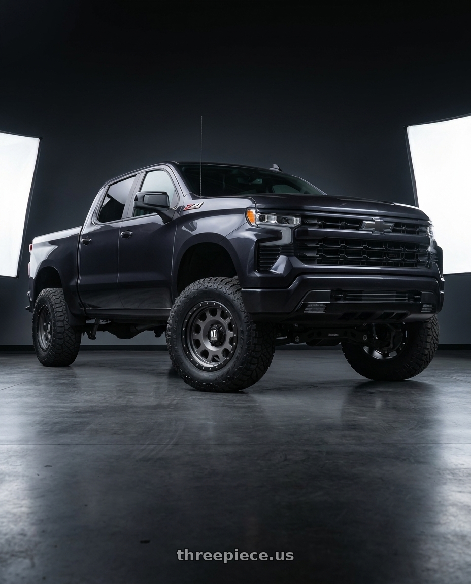 2023 Chevrolet Silverado 1500 with XD XD126 ENDURO PRO 6X139.7 20X10 -24 MATTE GRAY W BLACK REINFORCING RING wheels