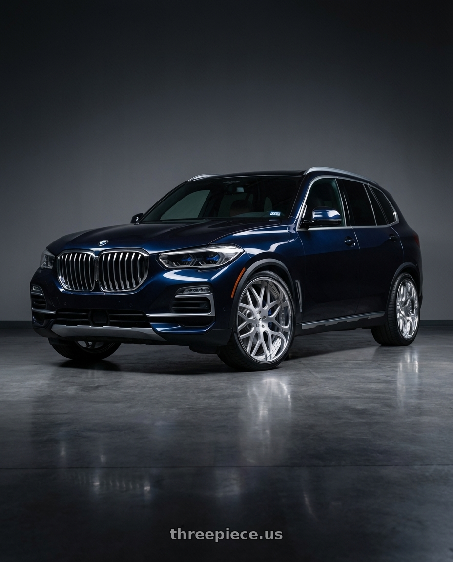 2020 bmw x5 xdrive40i with Amani Allora 5x112/5x120 22x10 +38 Brush Center Chrome Lip wheels