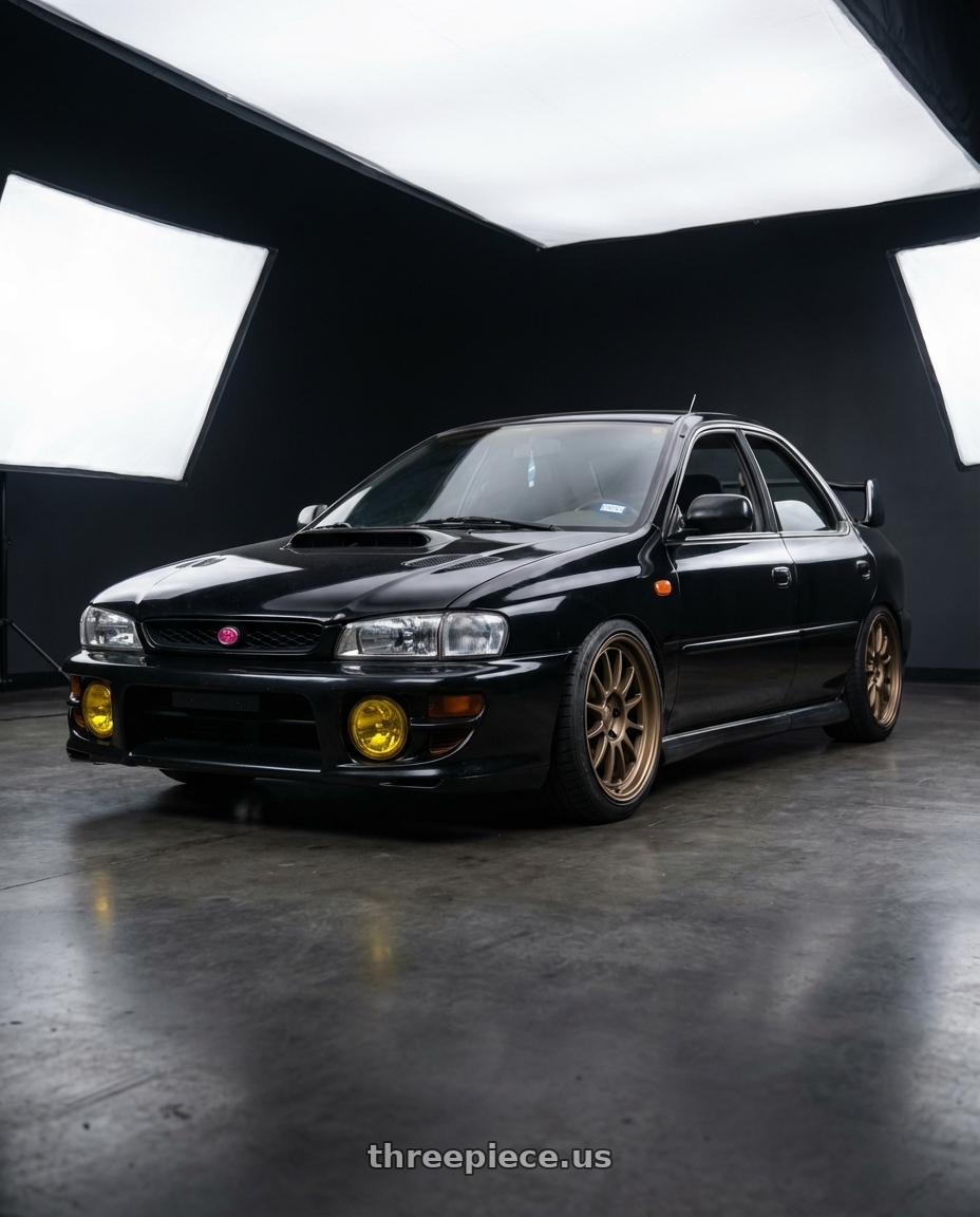 1998 Subaru Impreza GC8 with Kansei K13B Corsa 5x114.3 18x9 35 Bronze wheels