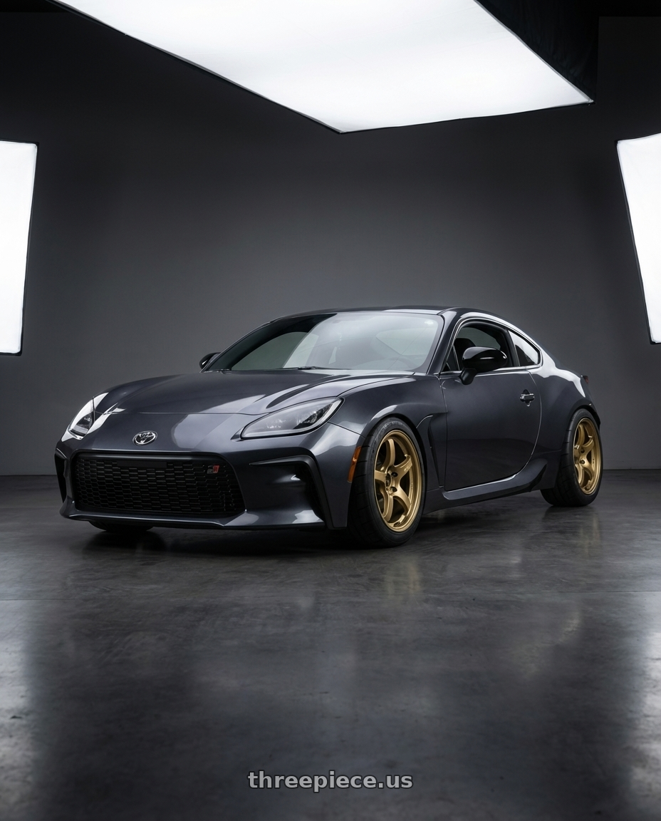 2025 Toyota GR86 with Gram Lights 57CR 5x120 19x9.5 +45 Almite Gold wheels