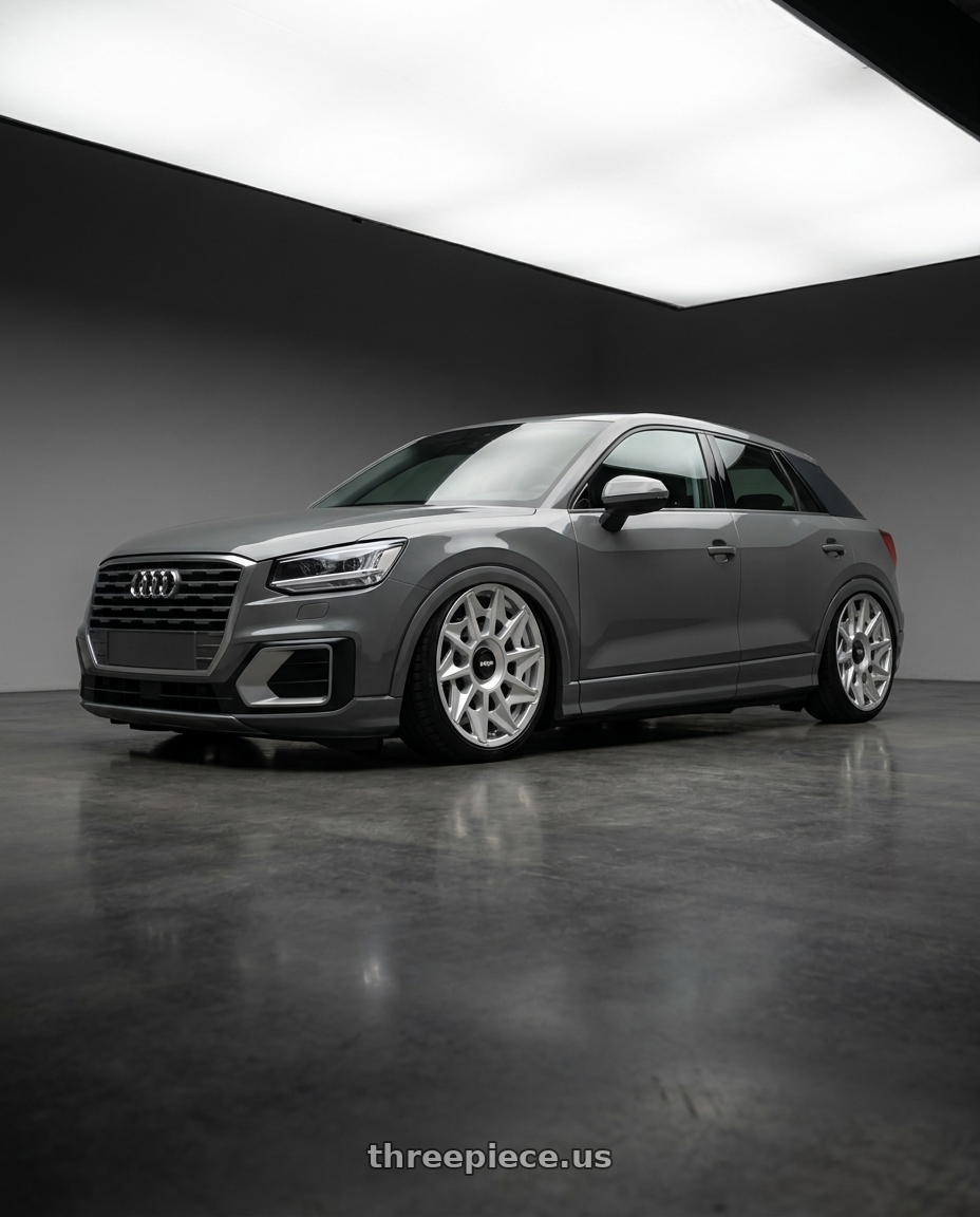 2019 Audi q2 35tfsi with Rotiform 1PC R124 CVT 5X112 18X8.5 +45 GLOSS SILVER wheels