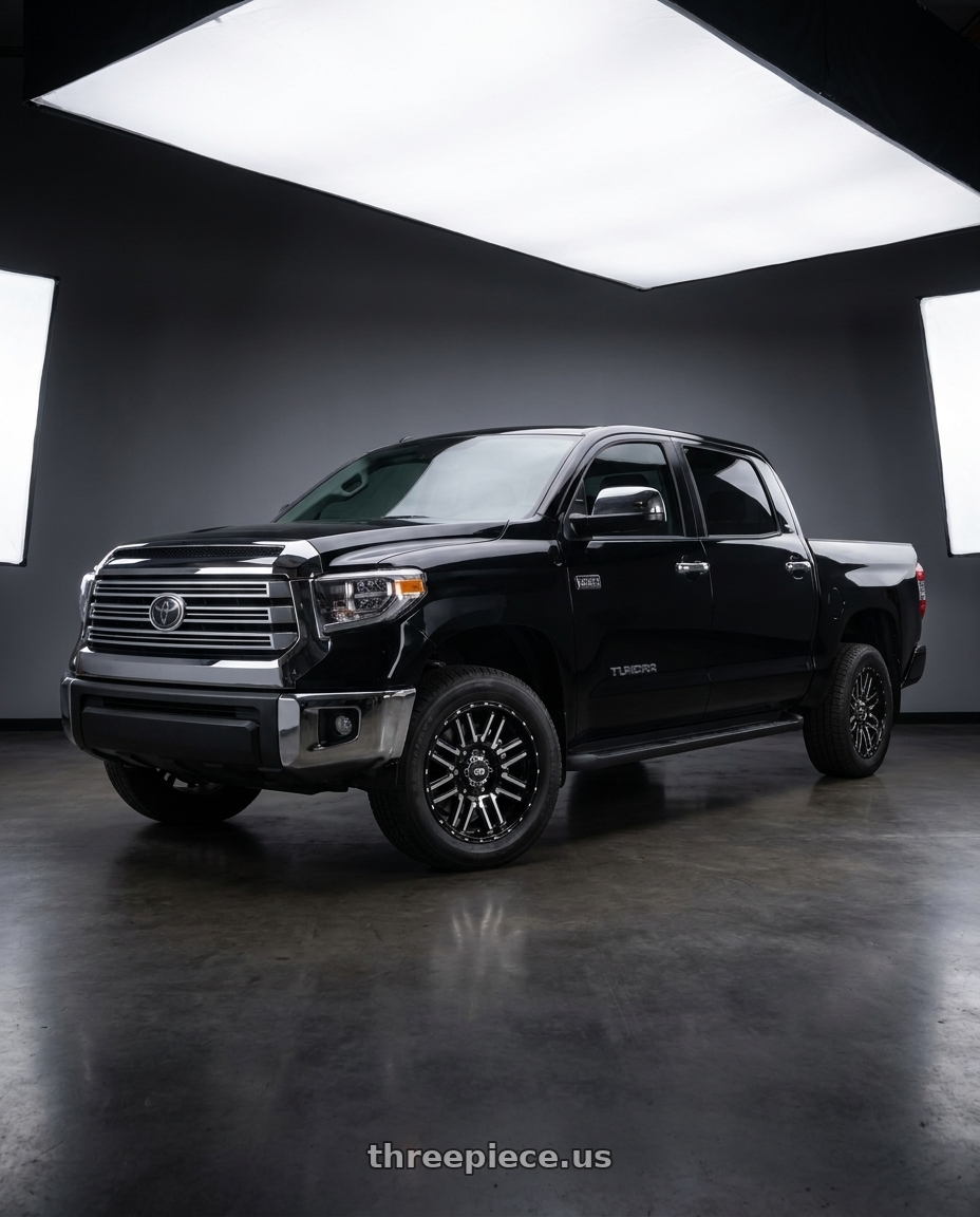 2021 Toyota Tundra 1794 Edition with Vision Off-Road 348 Nexus 5x150 18x8.5+18 Gloss Black Machined Face wheels