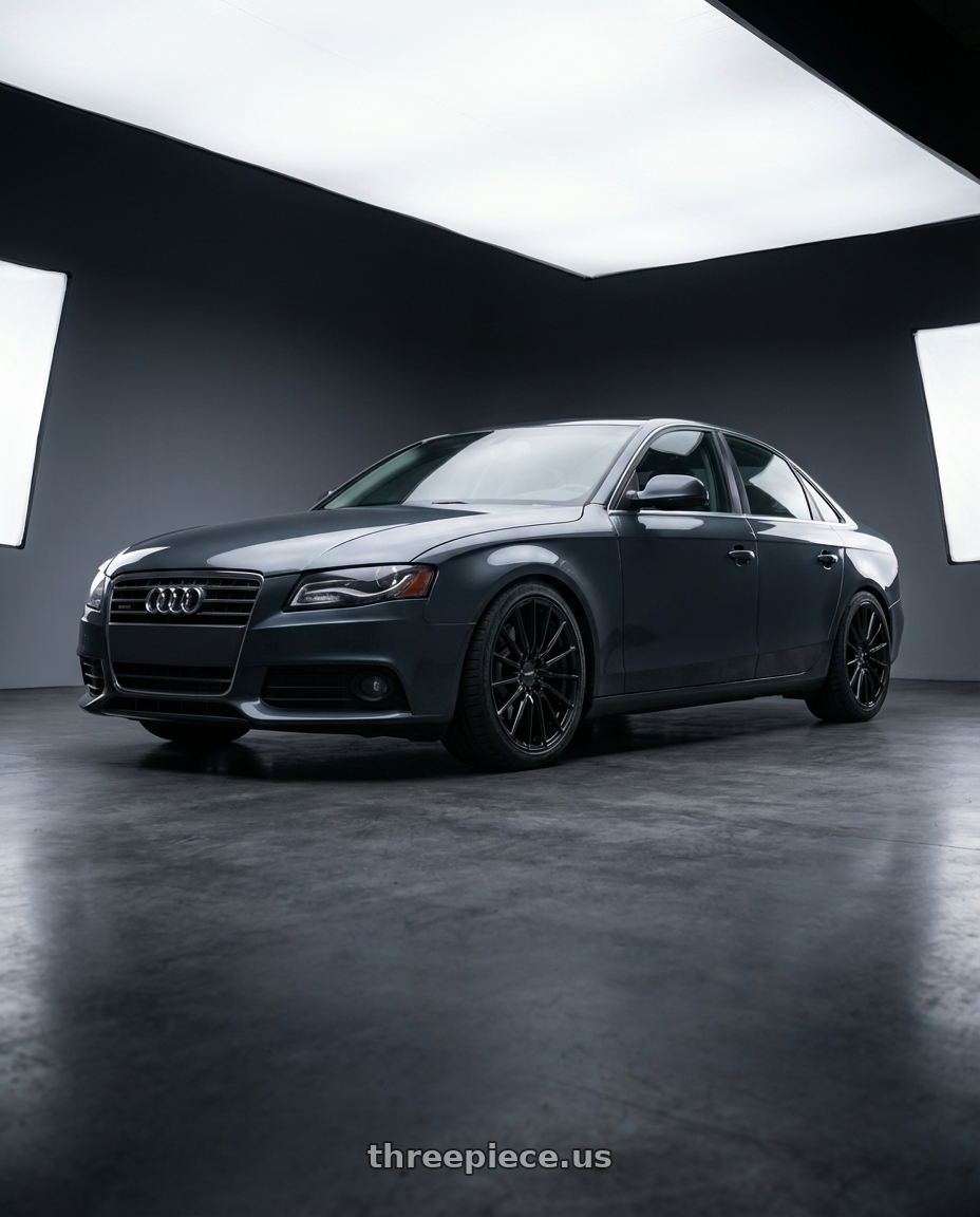 2011 Audi A4 with RAVETTI M18 5X112/5X114.3 18x8 +38 GLOSS BLACK wheels