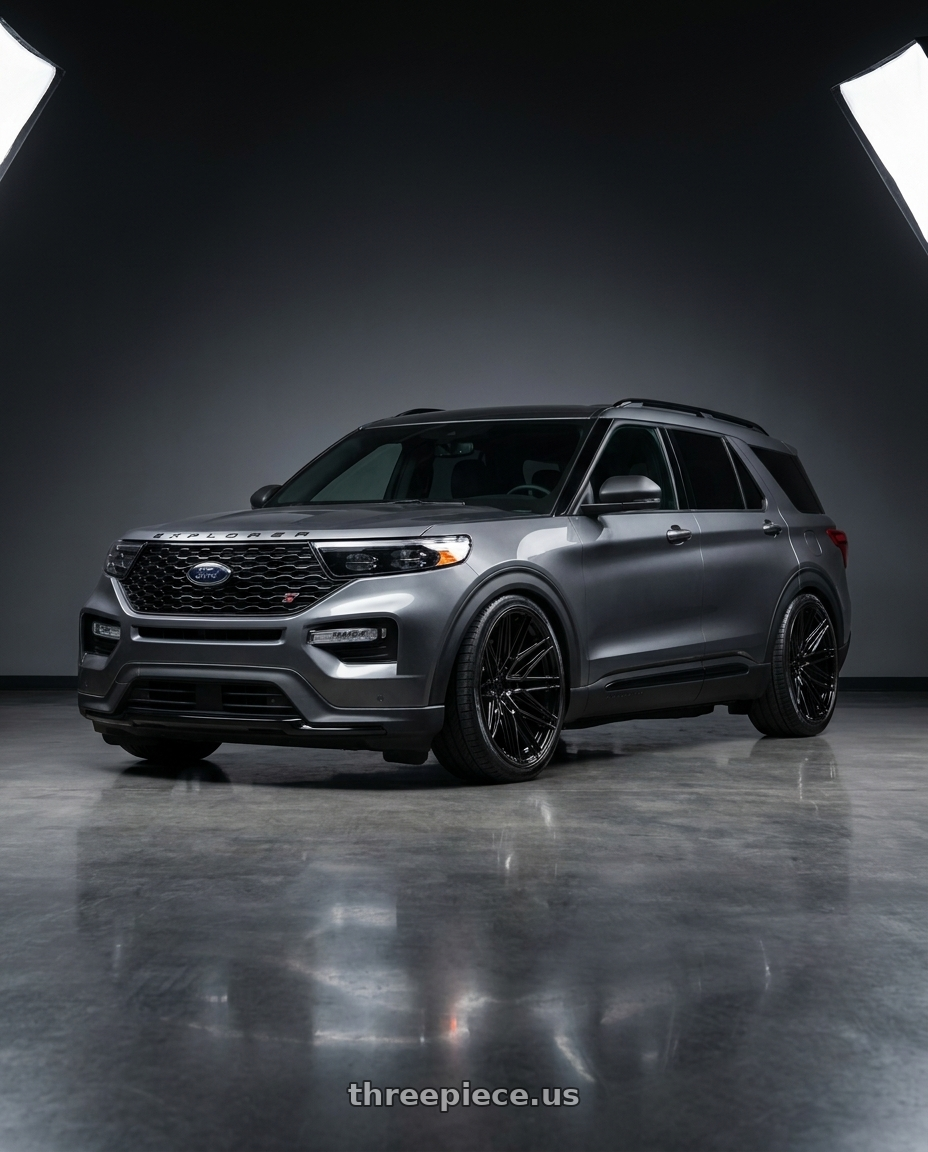2023 Ford Explorer ST Metallic with VOSSEN HF6-5 6X139.7 22x9.5 +20 TINTED GLOSS BLACK wheels