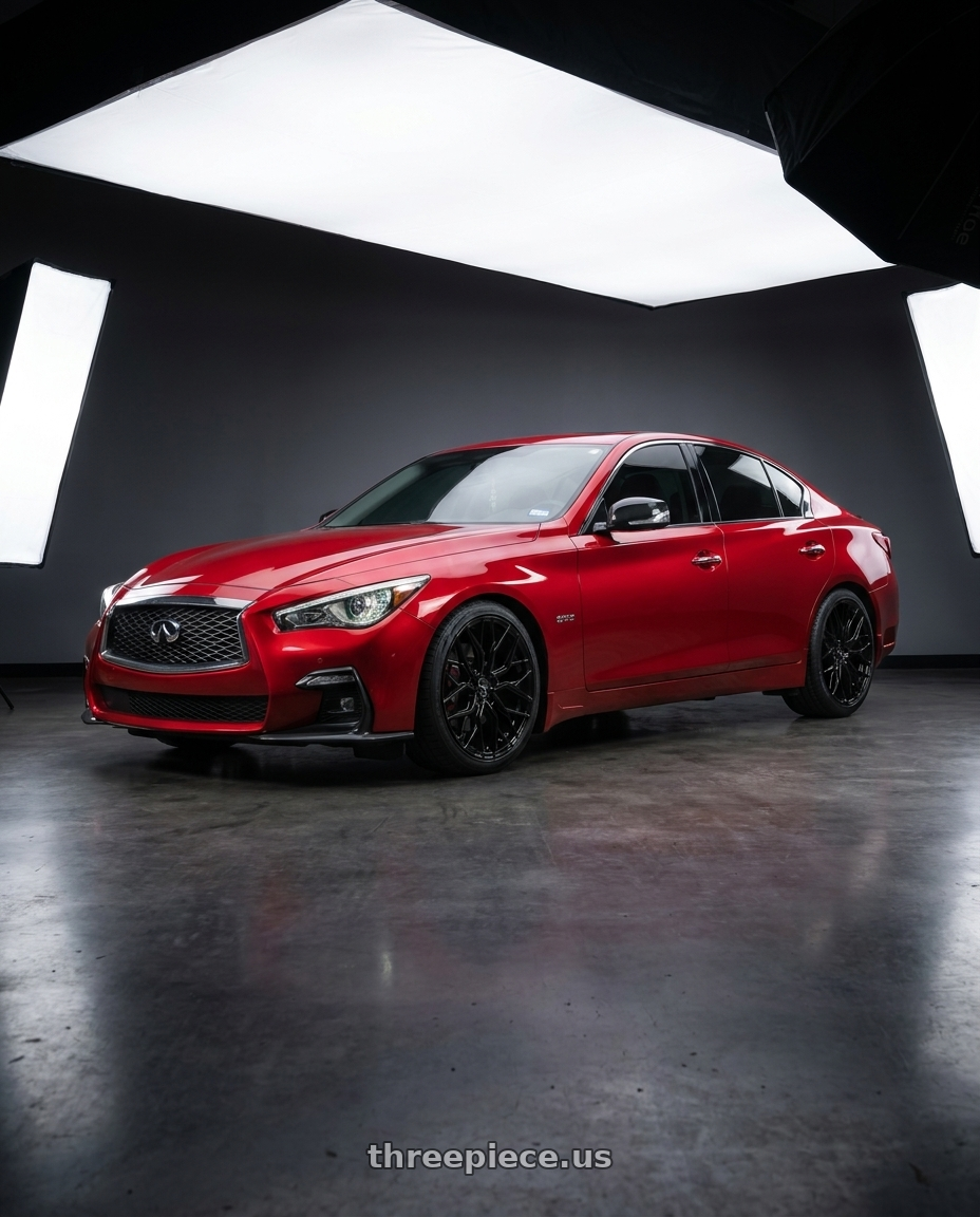 2022 infiniti Q50S with F1R FS3 5x114 19x8.5 +35 Gloss Black wheels