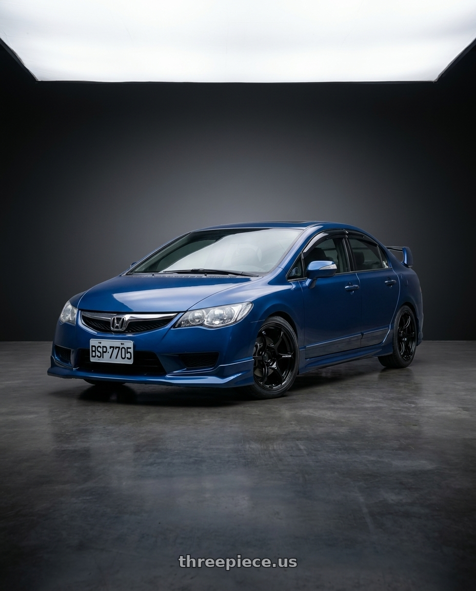 2009 Honda CIVIC with Advan RGIII 4x100 17x7.0+42 Gloss Black wheels