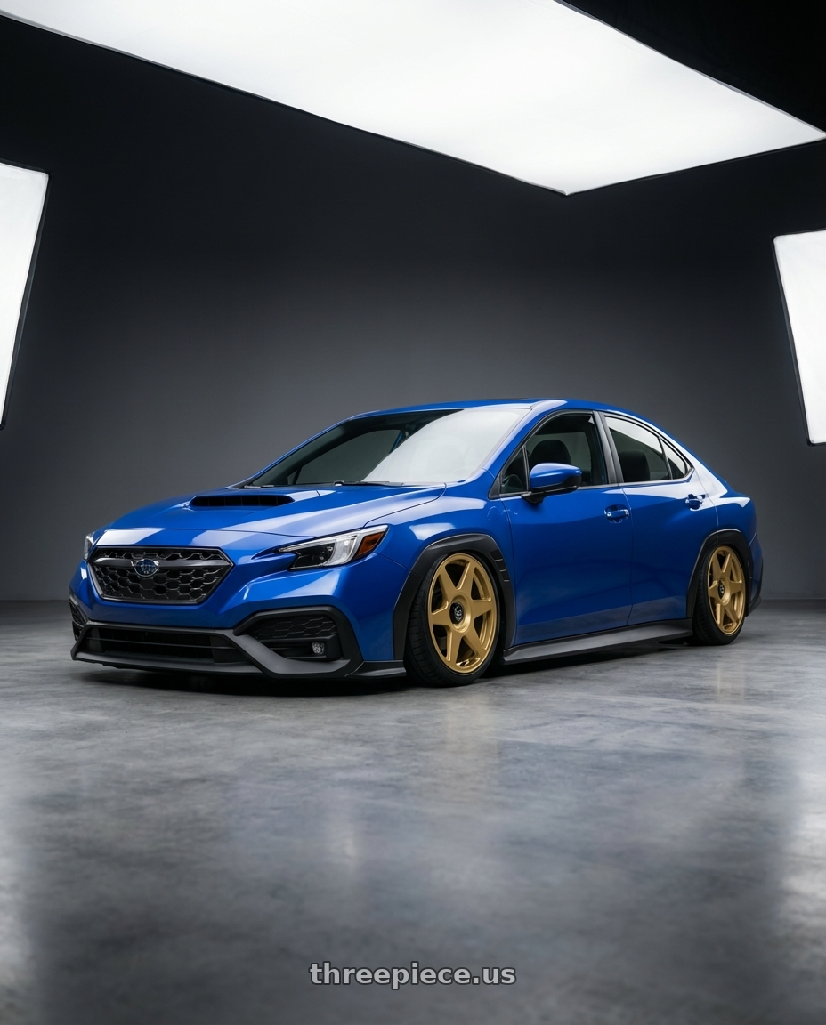 2024 Subaru WRX with fifteen52 TARMAC EVO 5x114.3 / 5x120 19x8.5 +35 GOLD (GLOSS GOLD) wheels