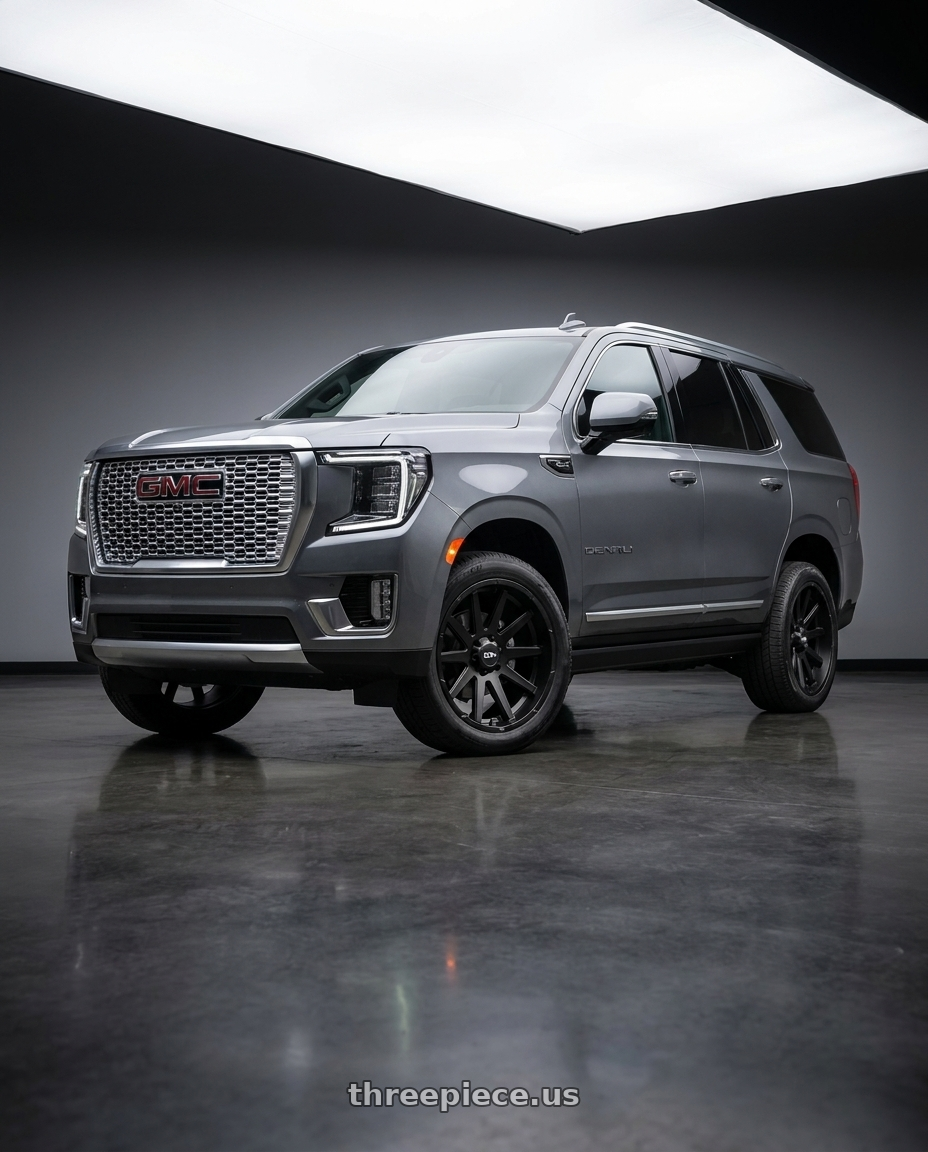 2021 GMC Yukon Denali with Ion Type 143 6x139.7 20x9+18 Matte Black wheels