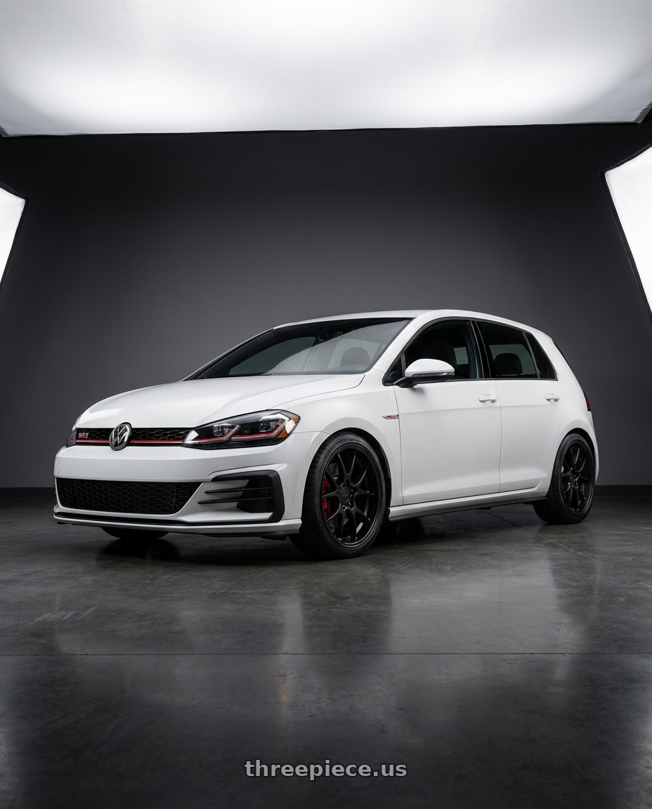 2021 Volkswagen GTI S with Rotiform 207 5x112 19x9.5 +30 MATTE BLACK wheels