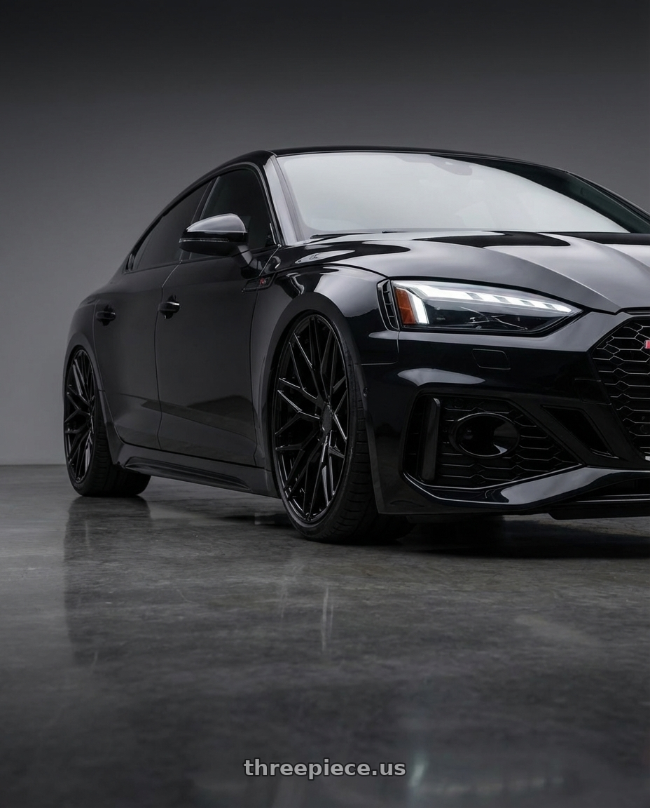 2022 Audi RS5 with Avant Garde Wheels M520R 5X112 20x10 +35 Gloss Black wheels