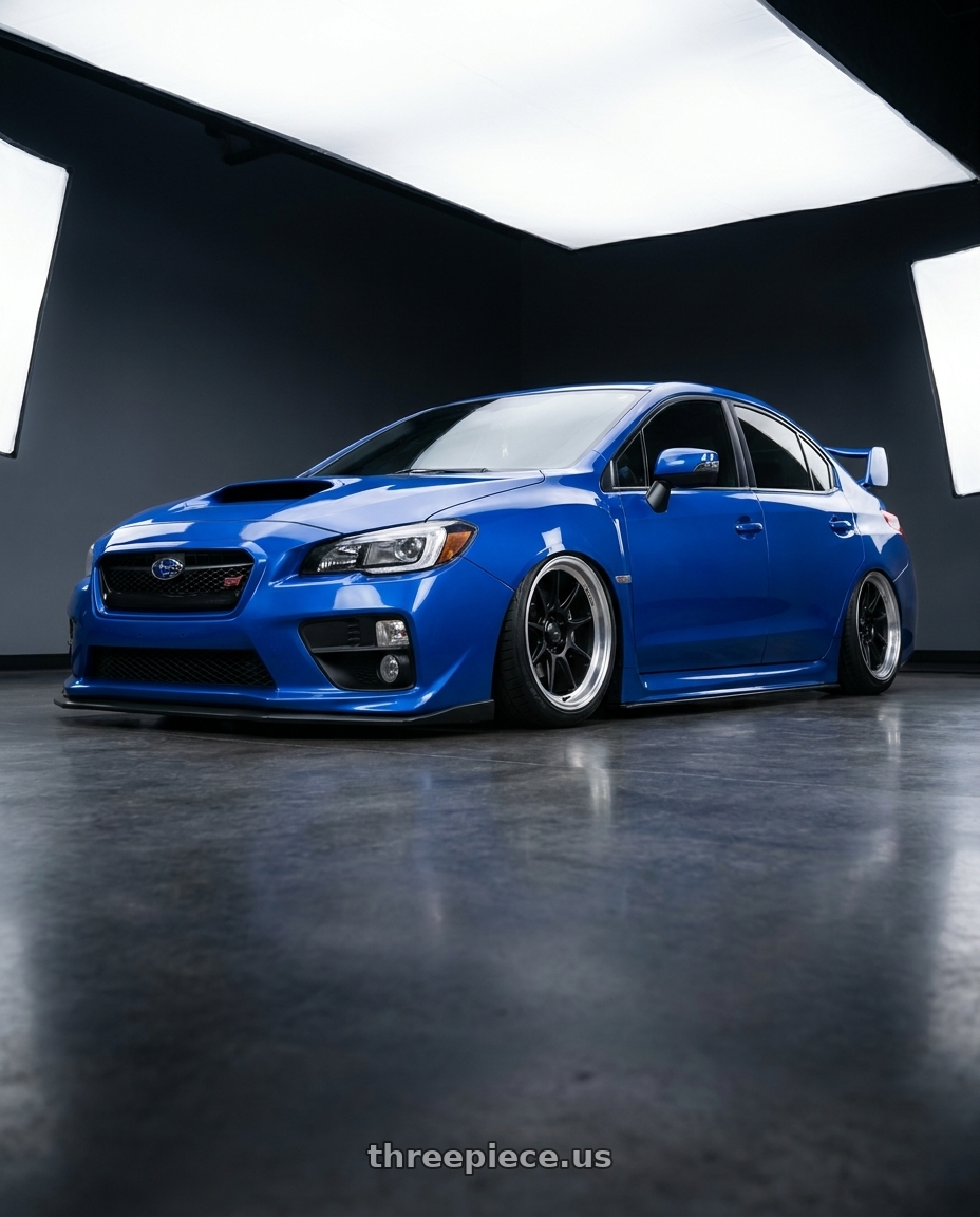2013 Subaru WRX STI with Konig Countergram 5x114.3 18x9.5+25 Matte Black / Matte Machined Lip wheels