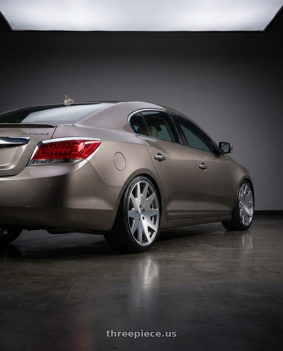 2011 buick lacrosse cxs  with MRR HR3 5x114.3 20x9.5  +20 Silver Machine Face wheels rear three quarter view square tires