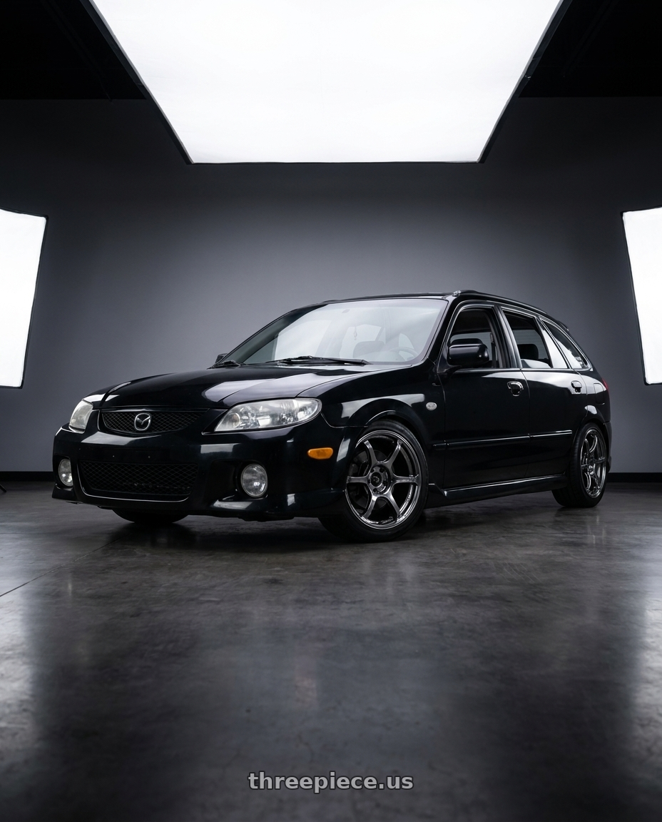 2002 Mazda Protege5 with Advan Racing RG-4 5x114.3 17x7.5 +48 RACING HYPER BLACK & RING wheels