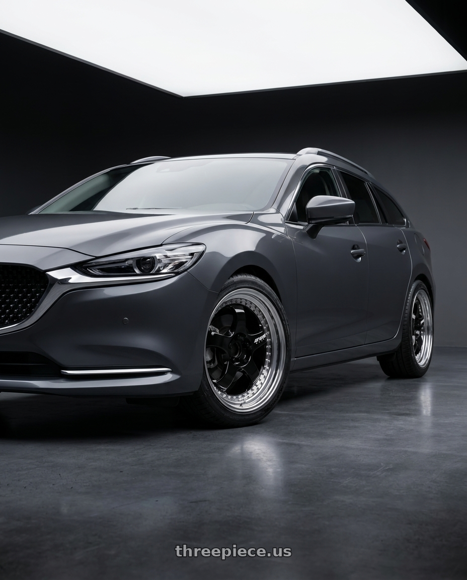 2019 Mazda6 wagon  with Work Meister S1 3P 5x100 18x7+48 A Disk Black wheels